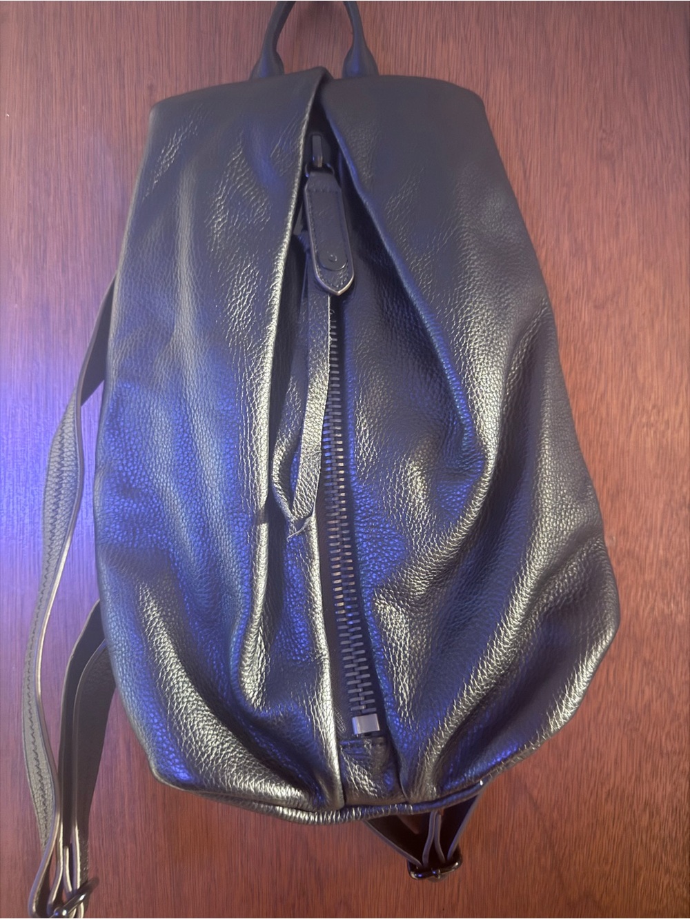 Aimee Kestenberg Black Pebbled Leather Backpack